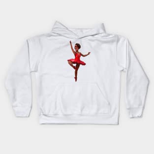 African American Ballerina Black girl dancing Ballet Dance Brown skin Ballerina Kids Hoodie